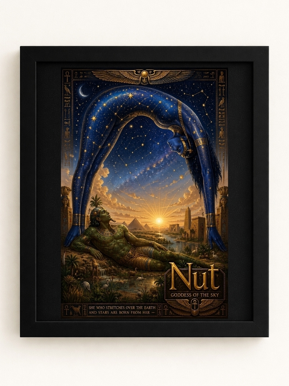 Nut Goddess of the Sky A.I.Art Print 8x10 Frame